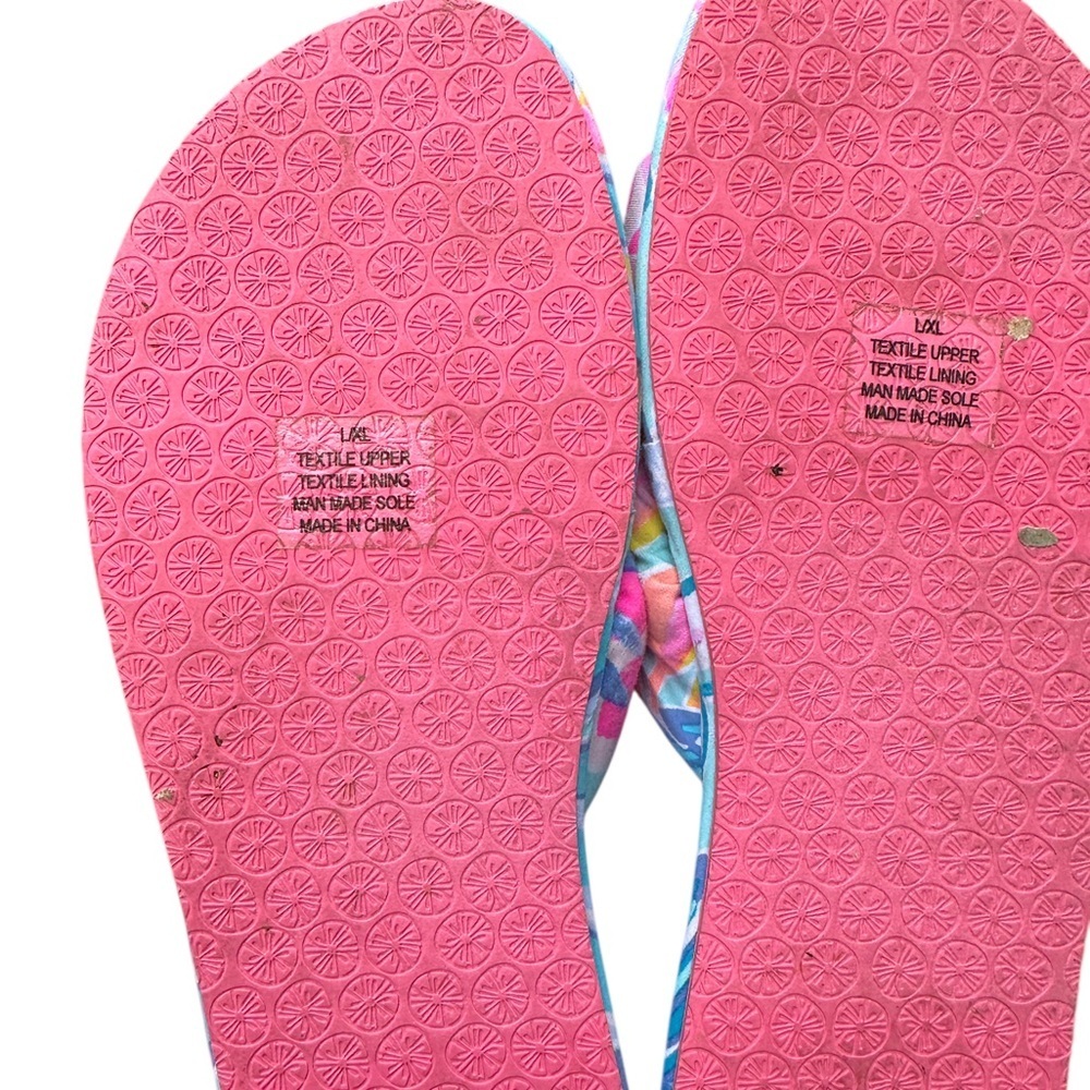 Lilly Pulitzer Pink and Blue Slippers large - Picture 4 of 4